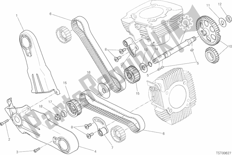 Todas as partes de Sistema De Tempo do Ducati Scrambler Icon Thailand USA 803 2019
